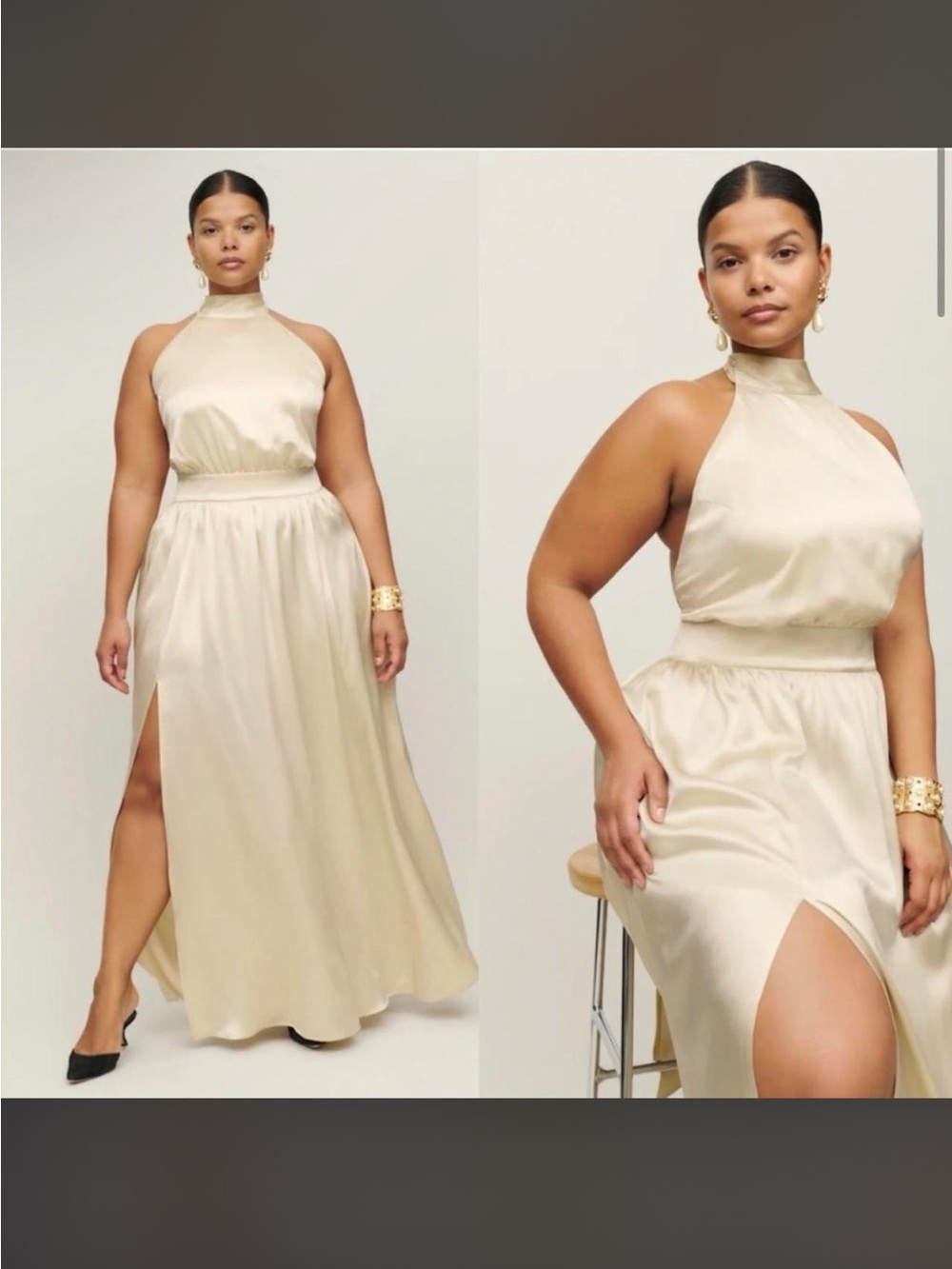 Reformation Alani Silk Cream Maxi Dress - Brand New With Tags Size 18
